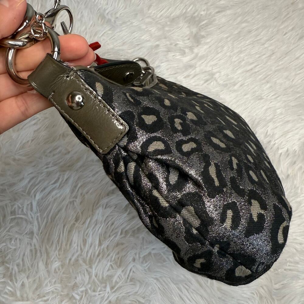 y2k COACH Leopard Silver Metallic Mini Purse shoulder bag - Picture 4 of 10